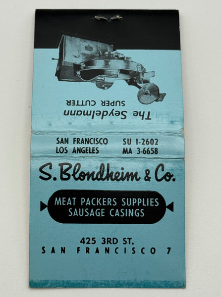 "S. Blondheim & Co" San Francisco, CA Vintage Feature Matchbook