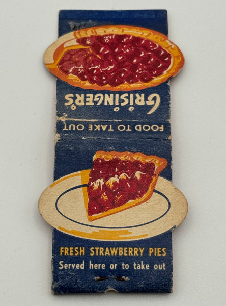 "Grisinger’s Drive-Ins" Long Beach, CA Vintage Contour Feature Matchbook -C