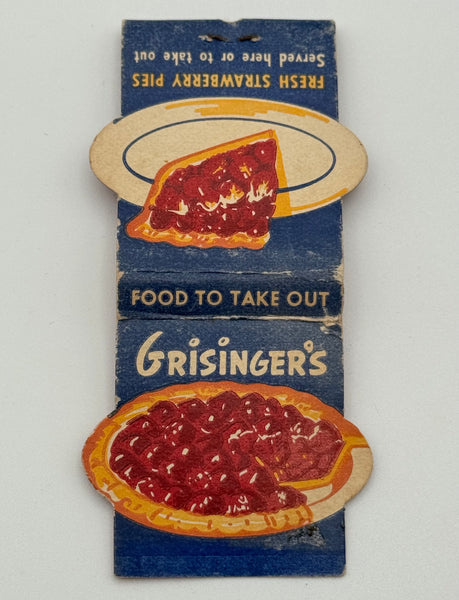 "Grisinger’s Drive-Ins" Long Beach, CA Vintage Contour Feature Matchbook -C