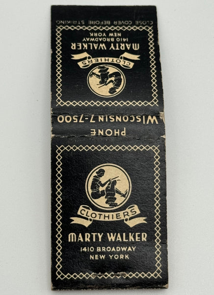 "Marty Walker" NYC, NY Vintage Feature Matchbook