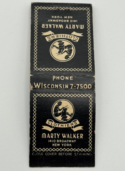 "Marty Walker" NYC, NY Vintage Feature Matchbook