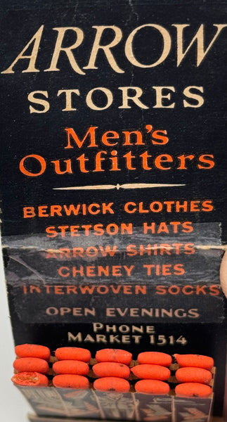 "Men’s Outfitter/ Arrow Stores" Phila, PA Vintage Feature Matchbook