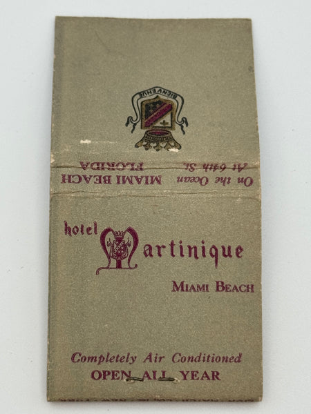 "Hotel Martíneique" Miami Beach, FL Vintage Feature Matchbook
