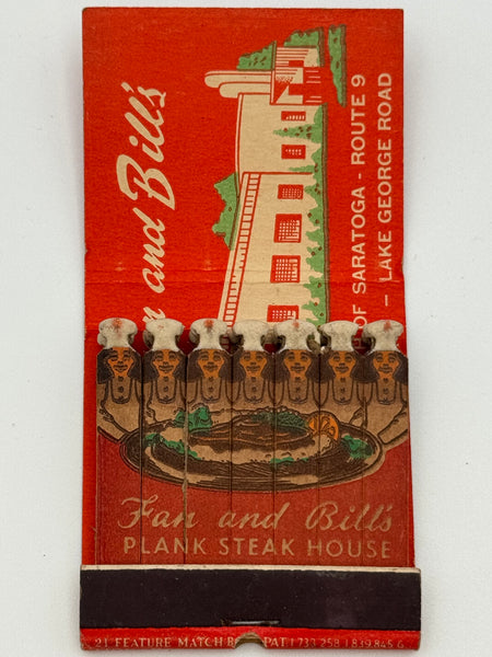 "Fran and Bill’s" Glens Falls, NY Vintage Feature Matchbook