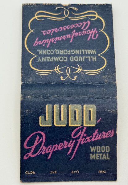 "Judd" Wallingford, CT Vintage Feature Matchbook with a Pop-Up Display!