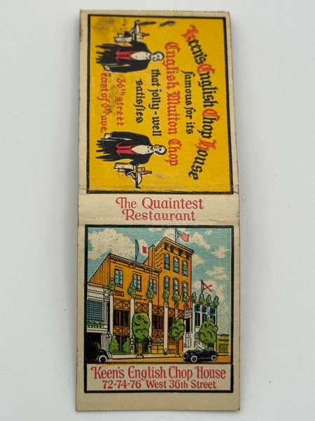 "Keen’s English Chop House" New York, NY Vintage Feature Matchbook
