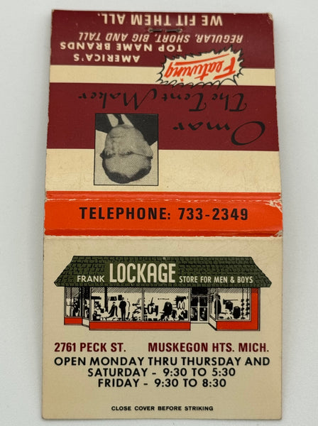 "Frank Lockage" Muskegon Heights, MI Vintage Feature Matchbook