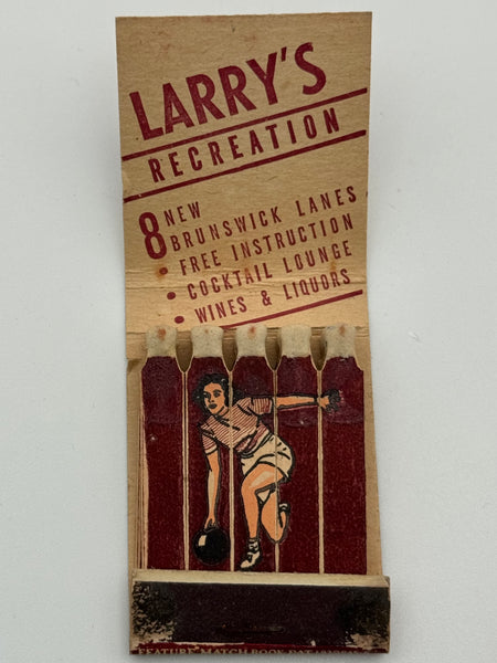 "Larry’s Recreation" St. Paul, Mn Vintage Feature Matchbook