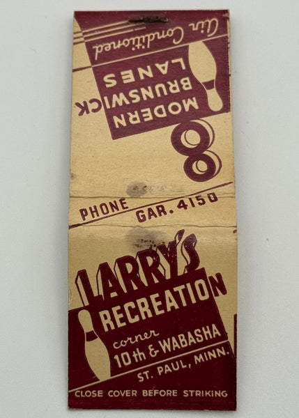 "Larry’s Recreation" St. Paul, Mn Vintage Feature Matchbook