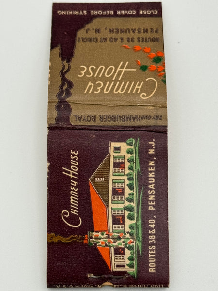 "Chimney House" Pensauken,NJ Vintage Feature Matchbook