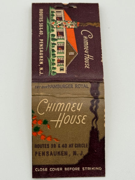 "Chimney House" Pensauken,NJ Vintage Feature Matchbook