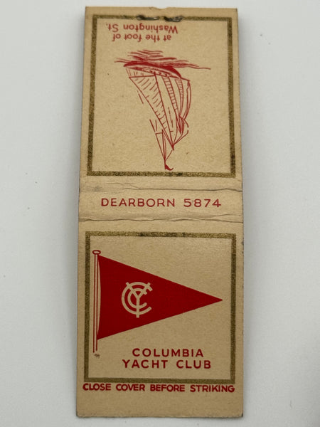 "Columbia Yacht Club" Vintage Feature Matchbook