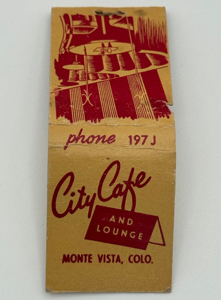 "City Cafe and Lounge" Monte Vista, CO  Vintage Feature Matchbook
