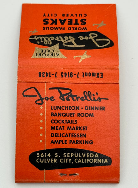 "Joe Petrelli’s / Pompeian Room" Culver City, CA Vintage Feature Matchbook