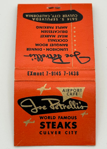 "Joe Petrelli’s / Pompeian Room" Culver City, CA Vintage Feature Matchbook
