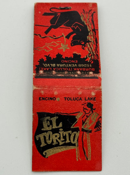 "El Torito" Burbank, CA Vintage Feature Matchbook