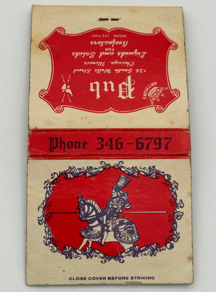 "King Arthur’s Pub" Chicago, IL Vintage Feature Matchbook