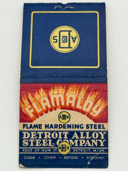 "Detroit Alloy Steel Company" Detroit, MI Vintage Feature Matchbook