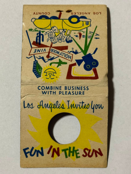 "Fun in the Sun - Los Angeles County Tourism" Vintage Knothole Feature Matchbook