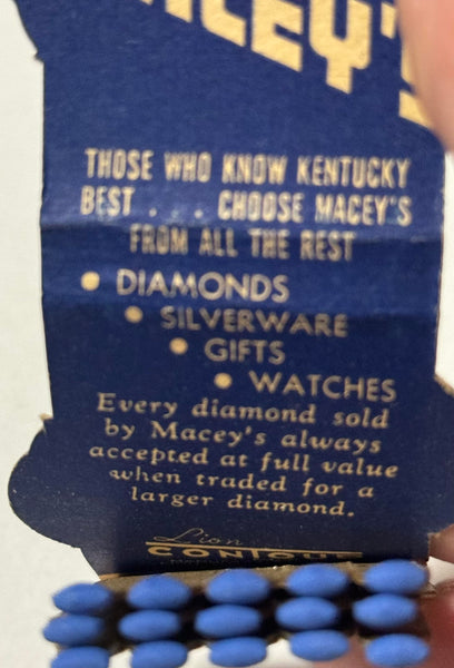 "Macey's Jewelry" Newport KY Vintage Feature Contour Matchbook