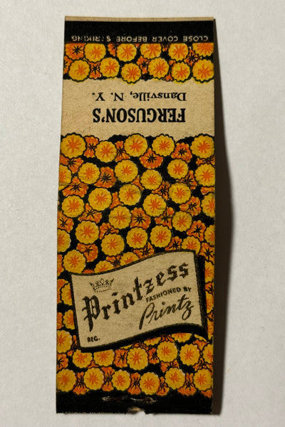 "Ferguson's by Printzess Prints" Dansville, NY Vintage Feature Matchbook