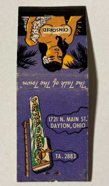 "Georgie Rudin's Tropics" Dayton, OH Vintage Feature Matchbook w/ Embossed Hula Girlie!