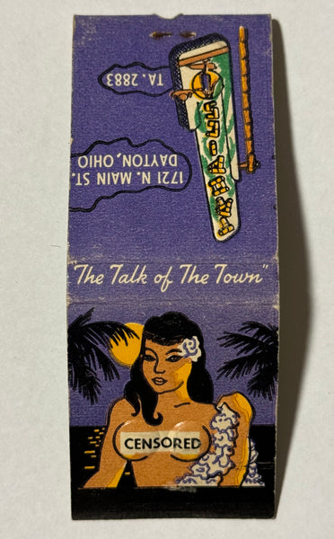 "Georgie Rudin's Tropics" Dayton, OH Vintage Feature Matchbook w/ Embossed Hula Girlie!