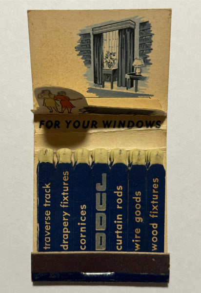 "Judd Drapery & Fixtures" Vintage Feature Matchbook with a Pop-Up Display!