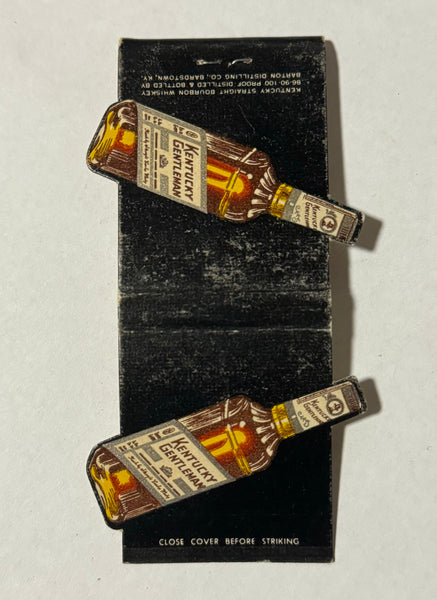 "Kentucky Gentleman Bourbon" Vintage Feature Matchbook w/ Contour Cover