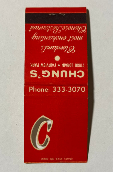 "Chung's Chinese Restaurant" Vintage Feature Matchbook with a Knot-Hole Cover