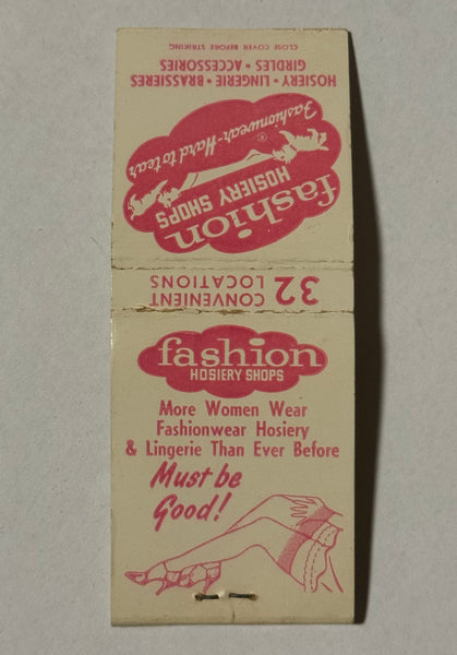 "Fashion Hosiery Shops" Tri-State Area Vintage Feature Matchbook with Pop-Up Display