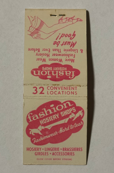 "Fashion Hosiery Shops" Tri-State Area Vintage Feature Matchbook with Pop-Up Display