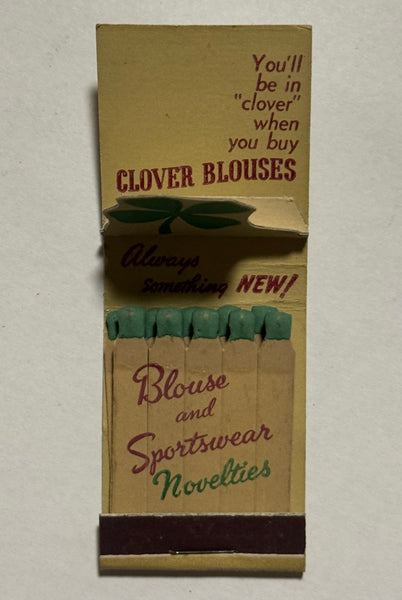 "Clover Blouses Inc." New York City, NY Vintage Feature Matchbook with a Pop-Up Display (B)