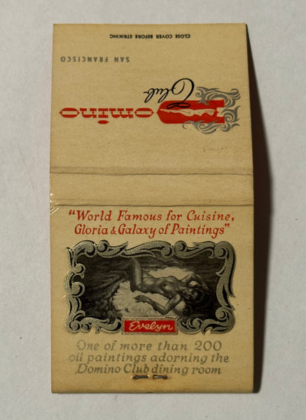 "Domino Club" San Francisco, CA Vintage Feature Matchbook