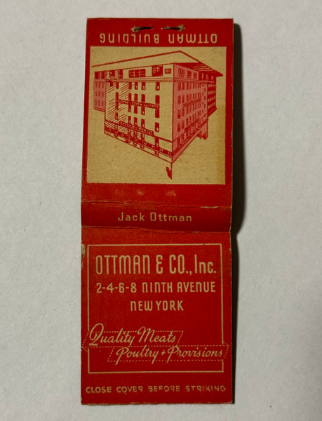 "Ottman & Co Inc." New York City, NY Vintage Feature Matchbook with a Pop-Up Display