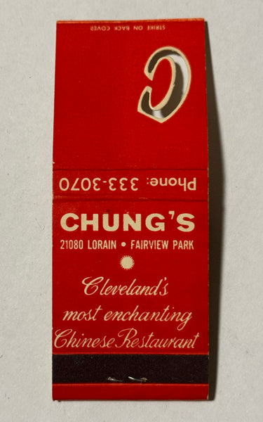 "Chung's Chinese Restaurant" Vintage Feature Matchbook with a Knot-Hole Cover