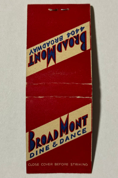 "BroadMont Cafe" Chicago, IL Vintage Feature Matchbook