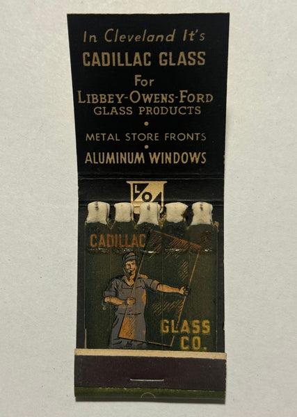 "Cadillac Glass" Cleveland, OH Vintage Feature Matchbook