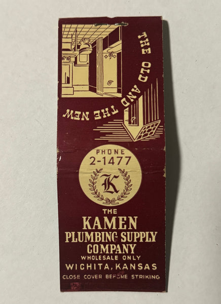 "Kamen Plumbing Supply" Wichita, KS Vintage Feature Matchbook