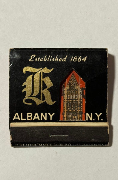 "Keeler's Wine Cellar" Albany, New York Vintage Feature Matchbook with a Knot Hole Cover