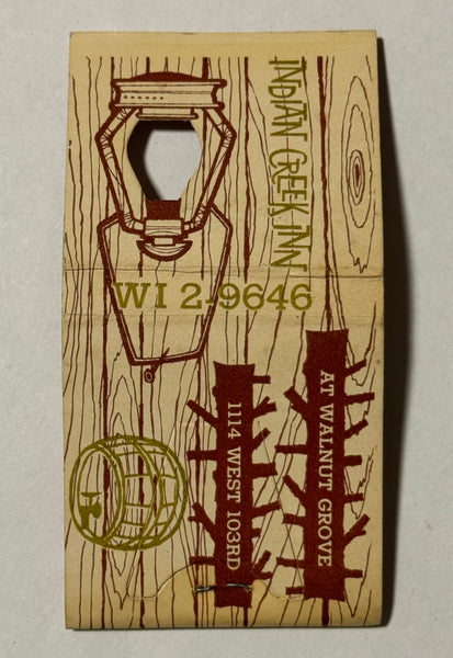 "Indian Creek Inn" Vintage Feature Matchbook w/ Knothole