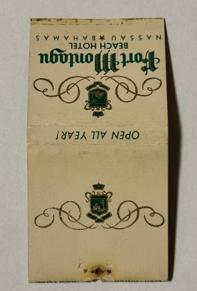 "Fort Montagu Beach Hotel" Nassau, Bahamas Vintage Feature Matchbook