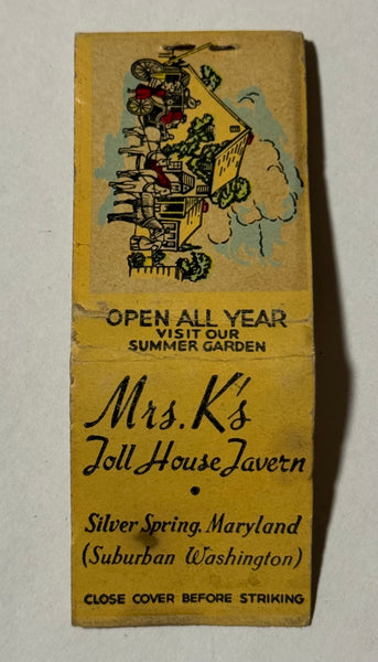 "Mrs. K’s Toll House Tavern" Vintage Feature Matchbook