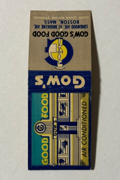 "Gow’s Good Food" Boston,MA Vintage Feature Matchbook
