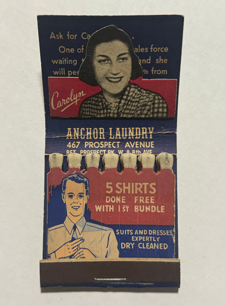 "Anchor Laundry" Prospect Park, PA Vintage Feature Matchbook with a Pop-Up Display