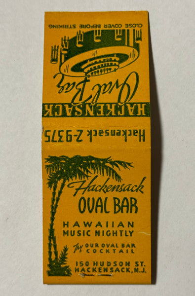 "Oval Bar" Hackensack, NJ  Vintage Feature Matchbook