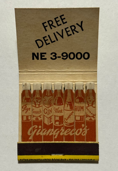 "Giangreco’s Wines and Liquors" New Rochelle, NY Vintage Feature Matchbook