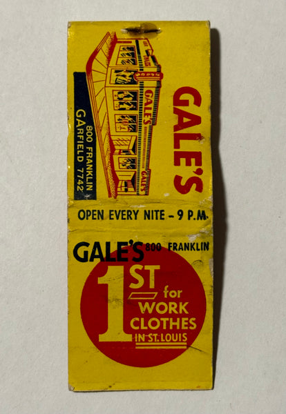 "Gale’s St. Louis" St Louis, MO Vintage Feature Matchbook