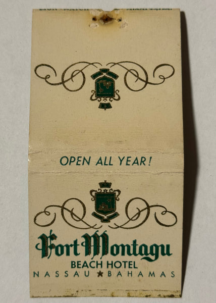 "Fort Montagu Beach Hotel" Nassau, Bahamas Vintage Feature Matchbook