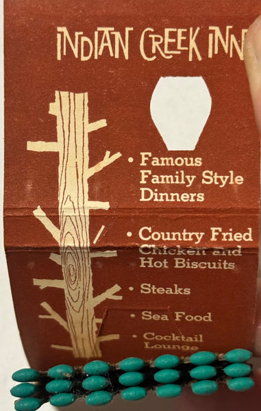 "Indian Creek Inn" Vintage Feature Matchbook w/ Knothole